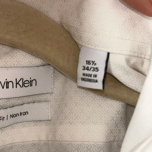 Saks Fifth Ave & CK Slim-Fit Men's Button Down Shirts 16.5 x 34/35 white & blue - Picture 6 of 13